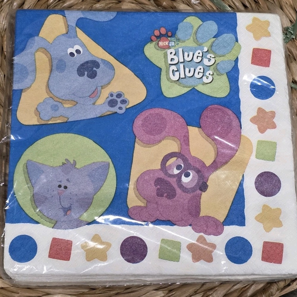 Vintage Blues Clues & You‎ Birthday Party 6.5"x6.5"  16 Paper Napkins-2 Ply